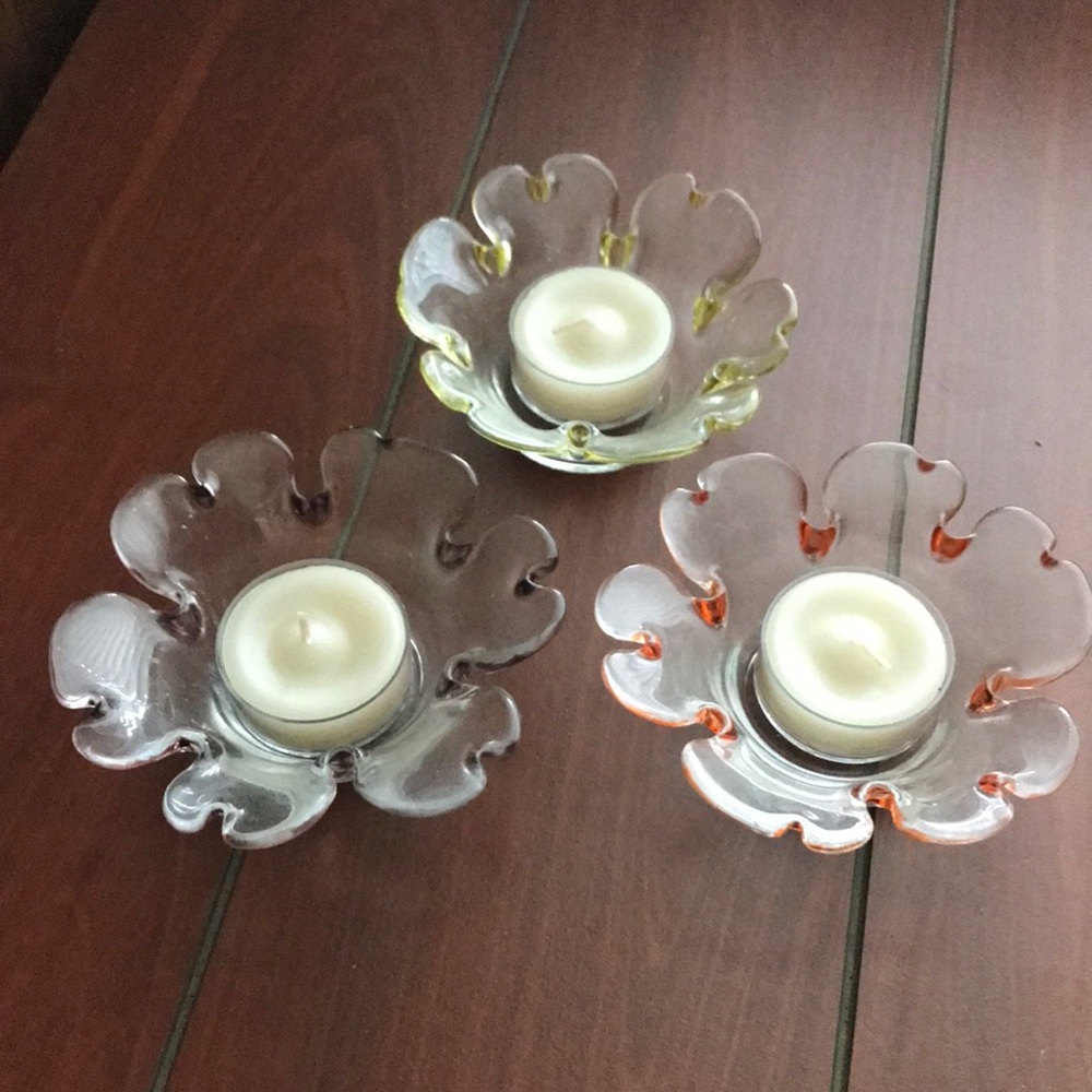 Party Lite flower candle holders